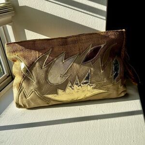 90’s Metallic Overlay Clutch Purse